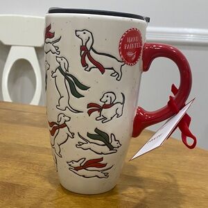 NWT.  Peppermint & Pine, 20oz., ceramic travel mug.